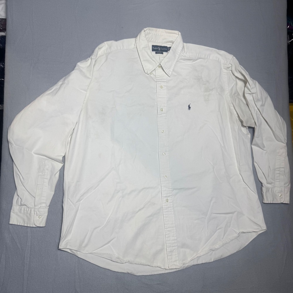 Polo Ralph Lauren Blake Mens Button Down Shirt XXL White Good Relaxed Twill